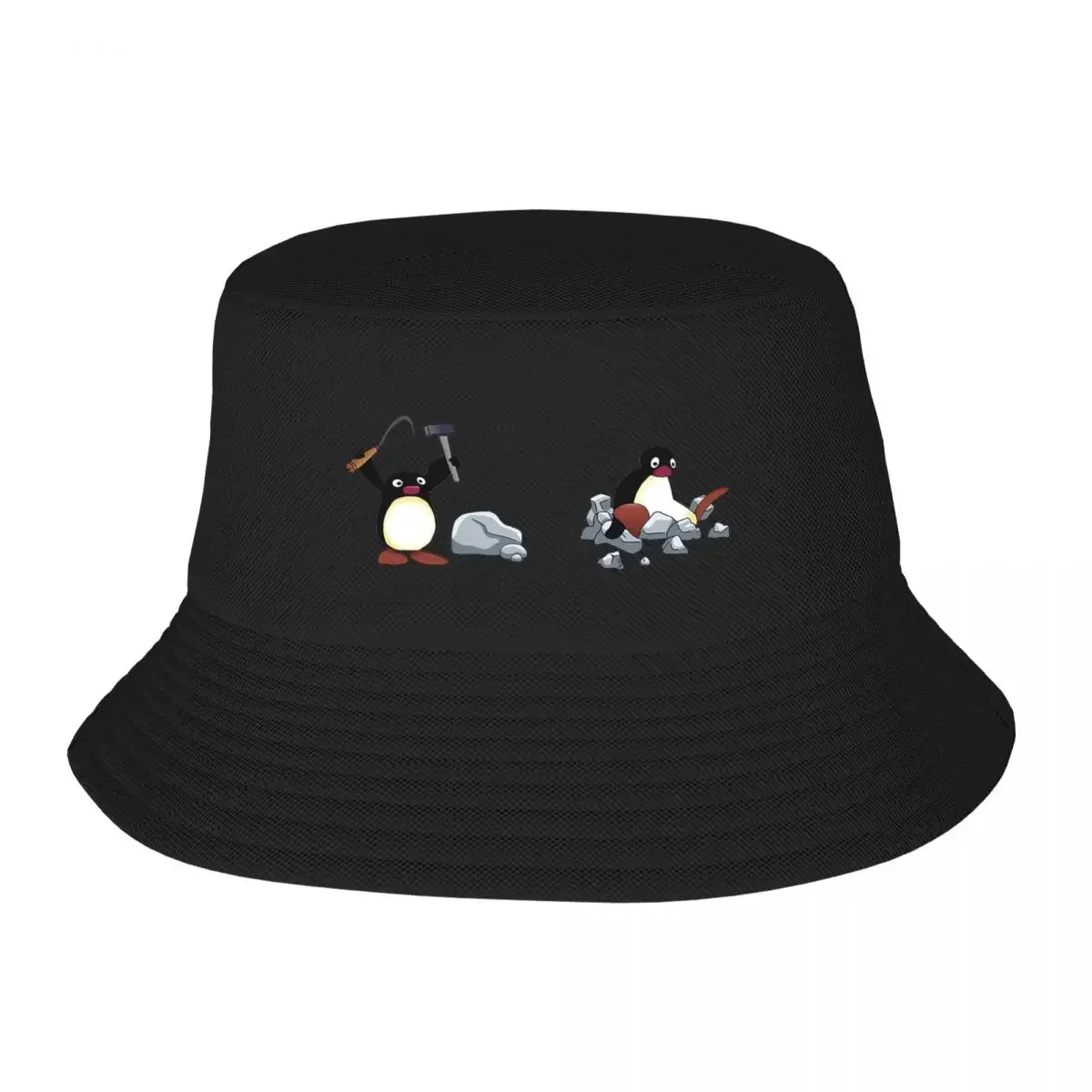 Angry Geologist Penguin Bucket Hat Panama For Kids Bob Hats Outdoor Fisherman Hats Summer Beach Fishing Unisex Caps