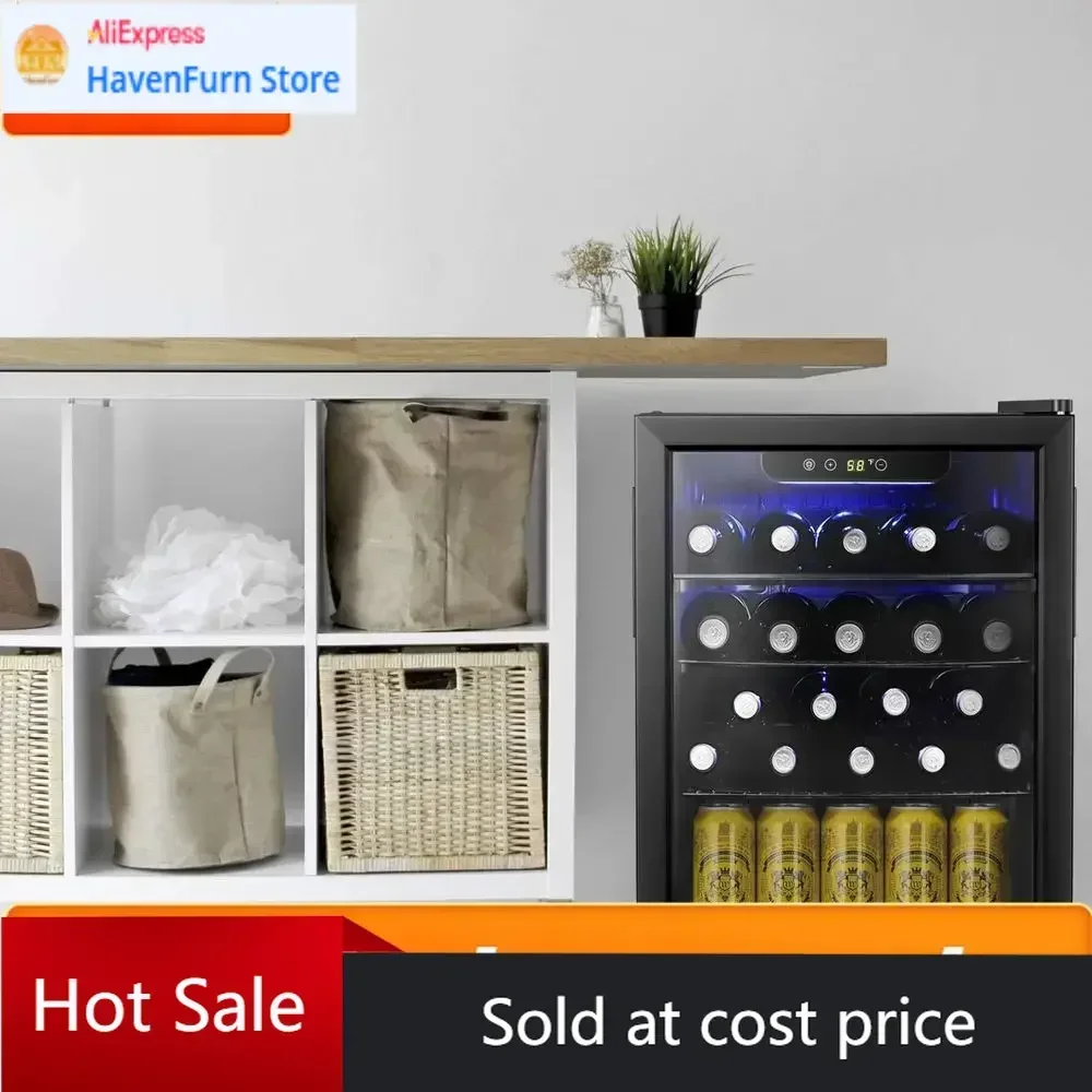Activity priceActivity limited-time pricePromotionCompact 2.4 Cu. Ft. Mini Wine Cooler with Clear Glass Door, Quiet Operation, a