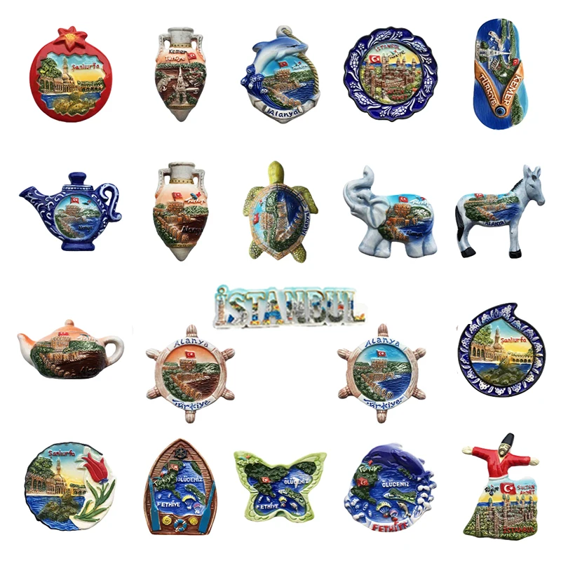 Adesivos de geladeira turquia, lembranças turísticas criativas, ímãs de geladeira de resina, decoração de casa, presentes de casamento, adesivo magnético