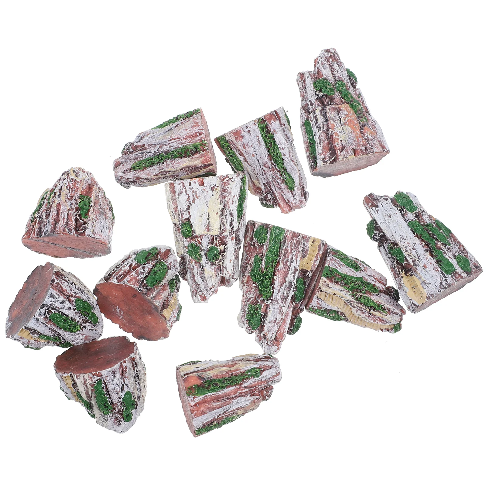 

12pcs Resin Micro Landscape Decor Rockery Bonsai Kit Yard Ornament Indoor Simulation Rockery Adornment