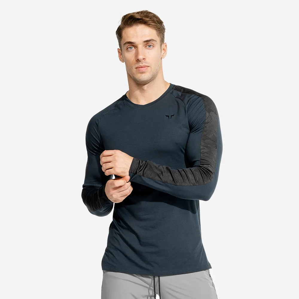 2022 New Men Quick Dry Fitness Tees Outdoor Sport Running Climbing Long Sleeves Tights Bodybuilding Tops Gym Compression T-shirt