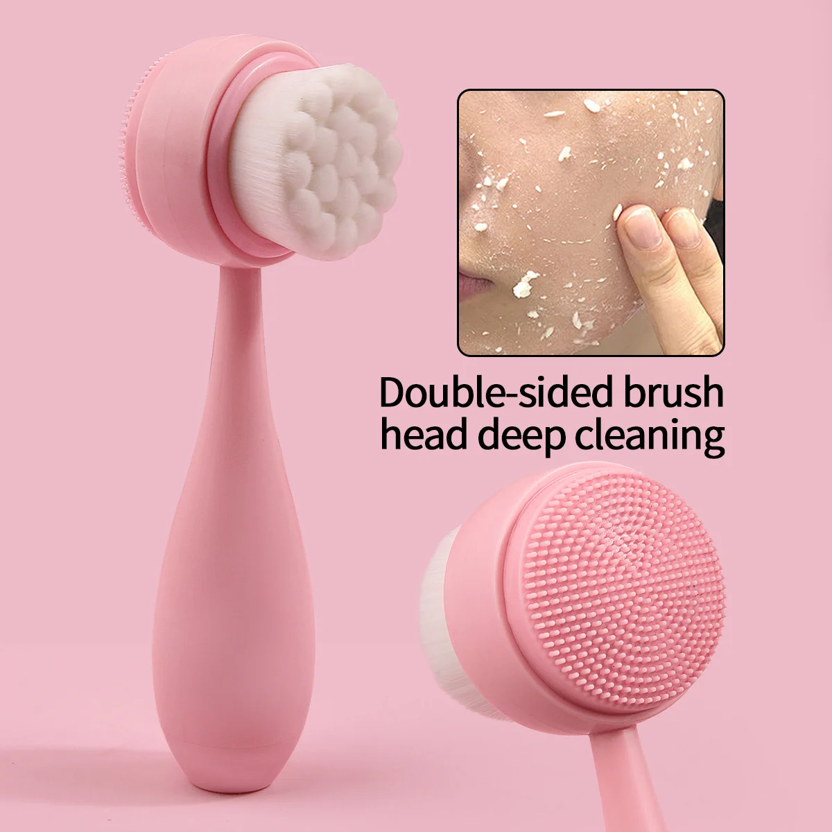 1pc Creative Portable Bowling Ball Shaped Double-Sided Facial Cleanser Manual Facial Cleanser Facial Beauty And Makeup Cleaning