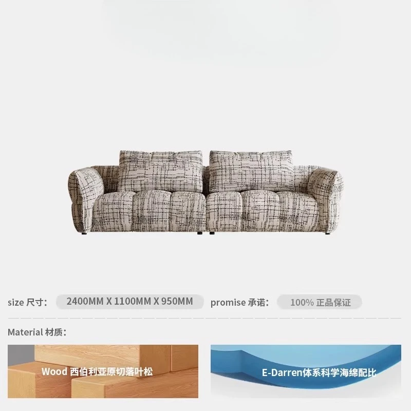 Italian minimalist Monet sofa home villa living room three-person sofa high-end original