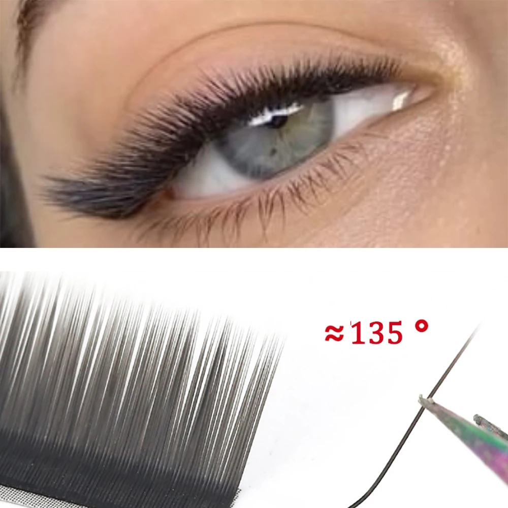 L Curl Easy Fan Natural Mink Lashes Fast Bloom Automatic Flowering Self-Making Fake Eyelashes Extensions