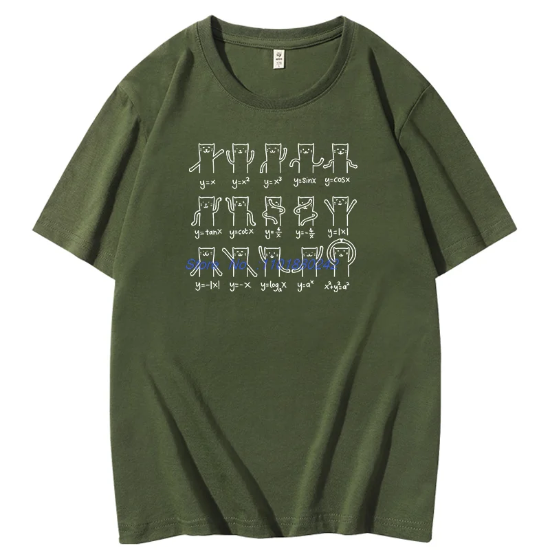 Cat And Math Funny Graphic T Shirts Cat And Algebra Lover Fashion Print T Shirt Summer New Shirts And T-Shirts Mens Clothes