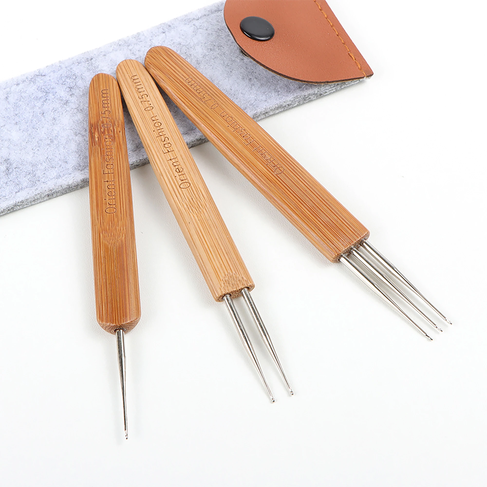 AHVAST Crochet Hook 3 Pins Set for Dreadlocks 0.4/0.5/0.75mm Wholesale Tools for Hair Braiding And Styling