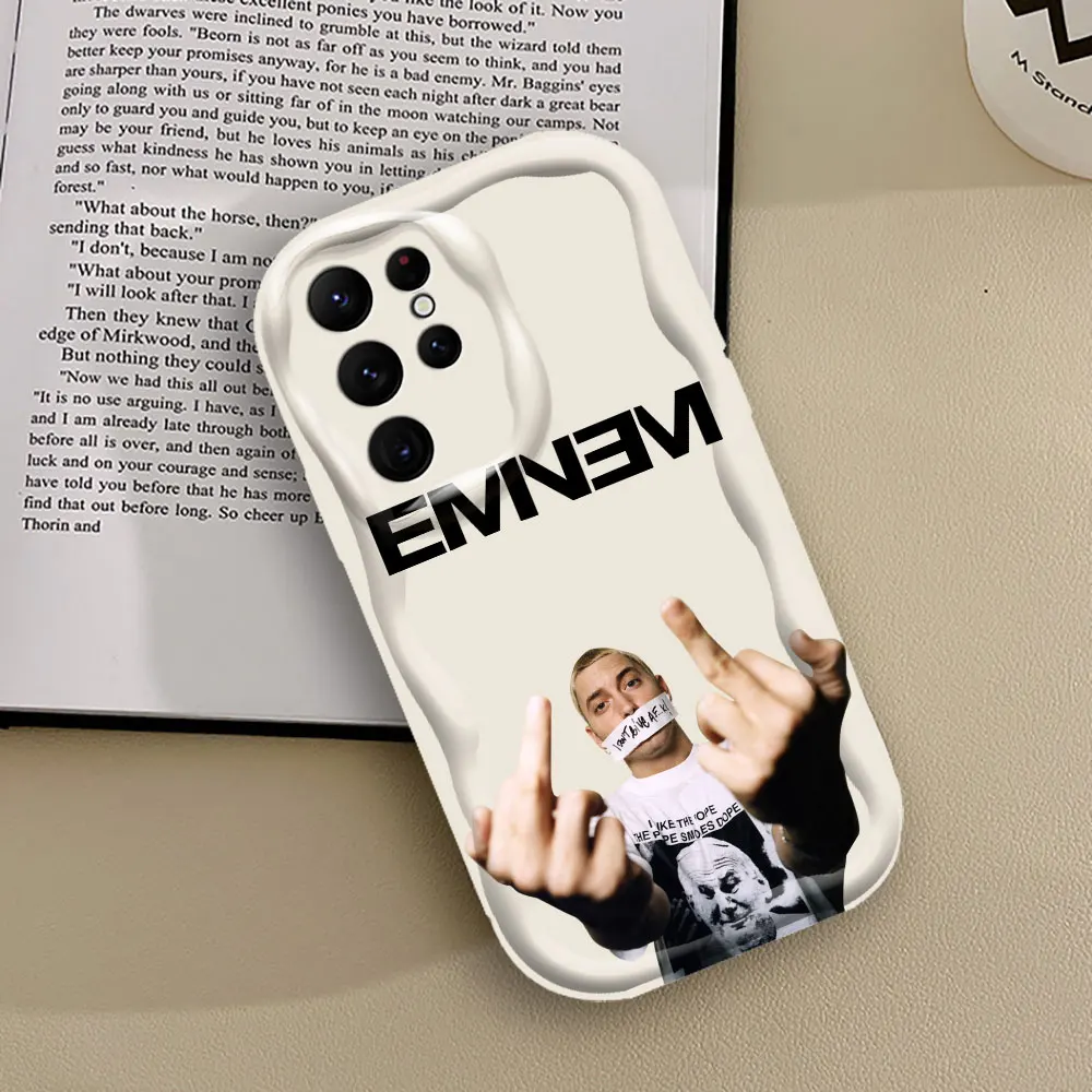 Eminem Rapper Phone Case For Samsung Galaxy S24 S23 S22 S21 S20 Ultra Plus Fe A55 A54 A53 A52 S A51 A50 A50S A30S 3D Wave Cover