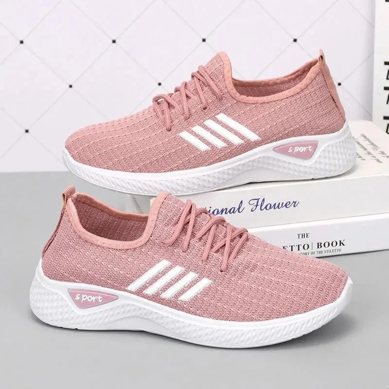 Zapatillas de correr ligeras para mujer, zapatos de red para adultos, zapatillas cómodas de suela suave, zapatos individuales informales transpirables