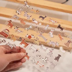 2Sheets/bag Lovely Cats And Dog Die Cut PET Stickers Craft Supplies DIY Scrapbooking Decor Label