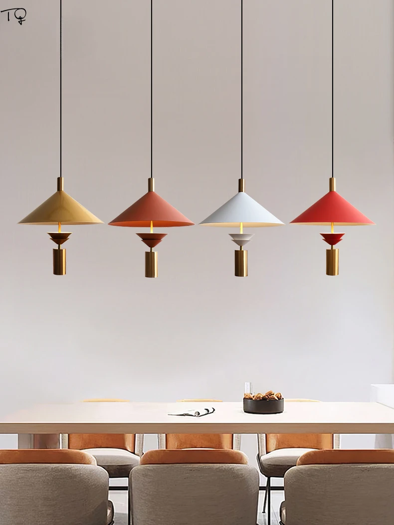 Modern Minimalist Designer Restaurant Pendant Lights Red/white/Gold LED Indoor Lighting Home Decor Hot Pot Restaurant Store Bar