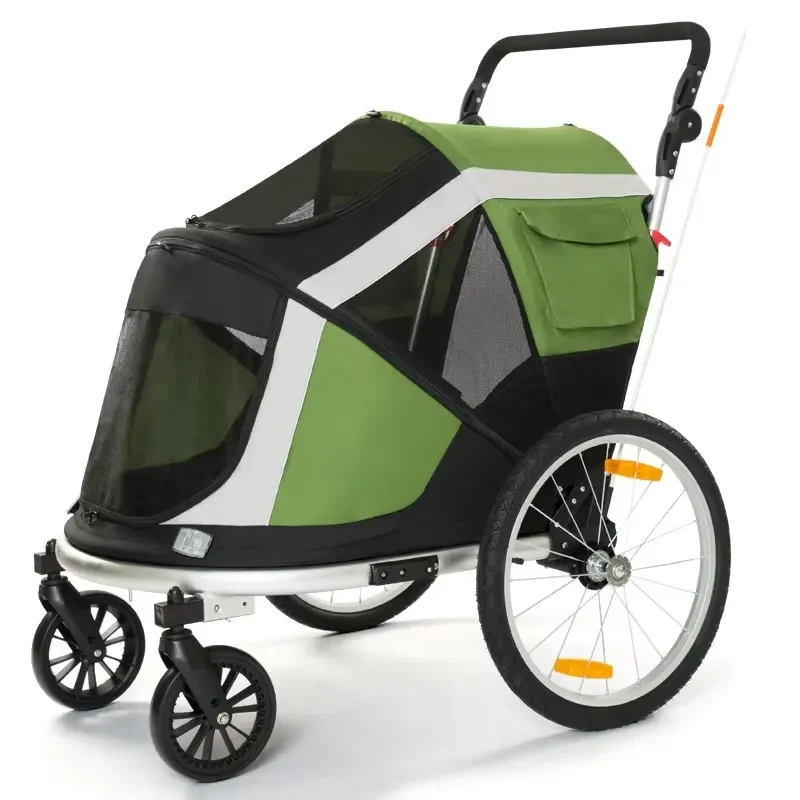 Multi-function Foldable Outdoor Connection Bicycle Pet Trailer Two-in-One Dog Trailer Pet Stroller Model PTA52