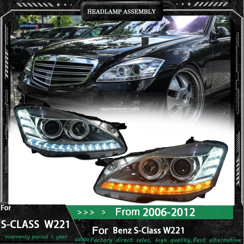 

LED Headlight Assembly for Mercedes Benz S-Class W221 2006-2012 Full LED Front Lamp Upgraded Turn Signal Daytime Running Lights
