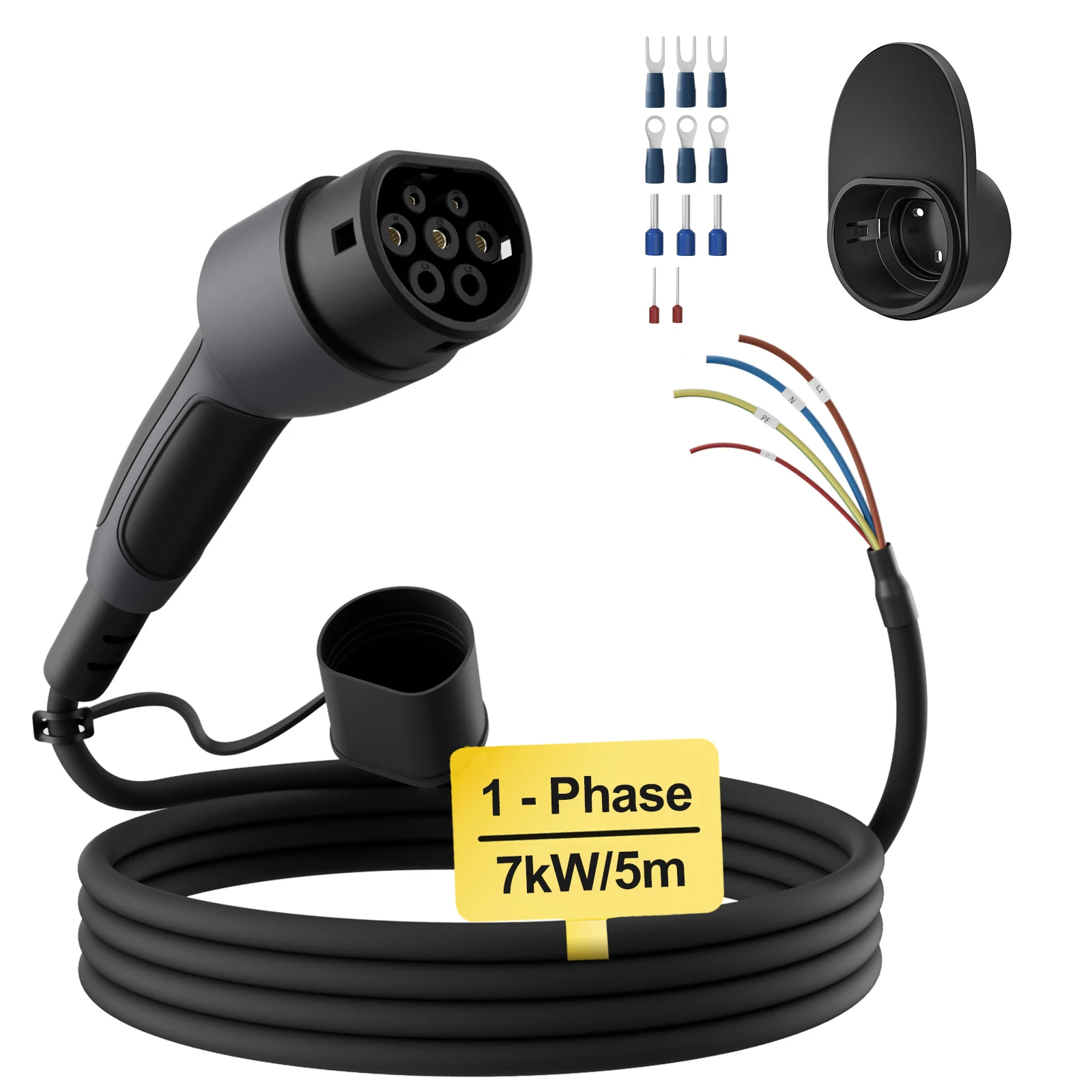 dé Typ 2 Ersatzkabel 7kW 1-phasig 32A für Wallbox EV-Ladestation Elektrofahrzeug-Ladekabel mit offenem Ende 5m 7m 10m 15m Optionen