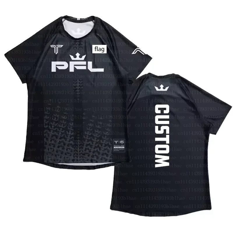 Custom PFL Walk Boxing Sports T-Shirt for Men, Summer MMA Training Uniform, Short-Sleeve Outdoor Sportswear