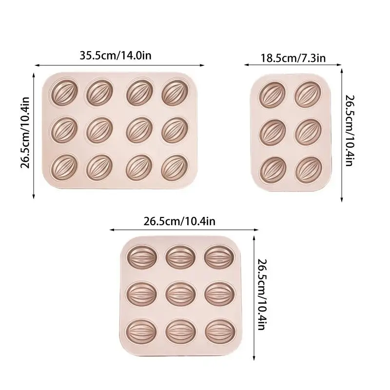 High-quality 6/9/12 Cavity Cake Mold Non-stick Coating Olive-shaped Baking Tray DIY Carbon Steel Muffins Moulds Kitchen Home