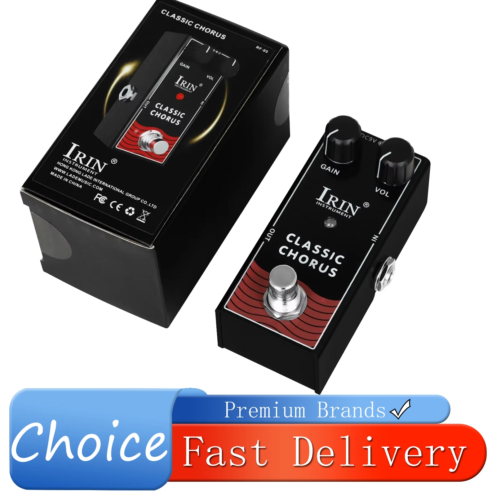 

IRIN RF-05 Classic Chorus: Педаль эффектов для электрогитары с чистым чорусом, эффектом улучшения звука и True Bypass. Запчасти для гитар.