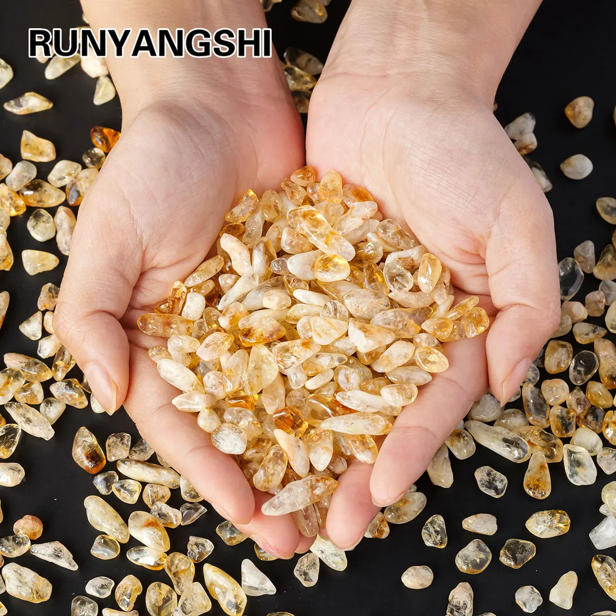 100g Natural Brazilian Citrine Crystal Gravel | Reiki Healing Specimen | Gemstone Chips for Aquarium Decoration & Mineral Collec