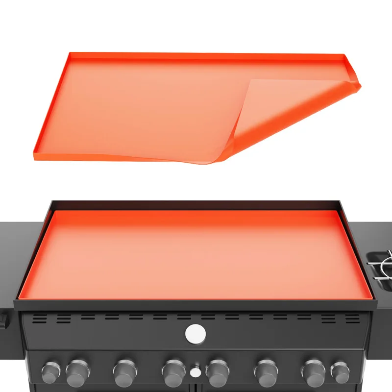 أسياخ جديدة من الحجر الأسود، شواية باربيكيو، وسادة سيليكون، مقلاة خبز، غطاء واقي، غطاء غبار، وسادة مقاومة لدرجات الحرارة العالية. #4