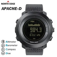 NORTH EDG APACHE-D Reloj de buceo digital gratuito para hombre Relojes deportivos al aire libre Barómetro de altitud Brújula Hora mundial Resistente al agua 100 M