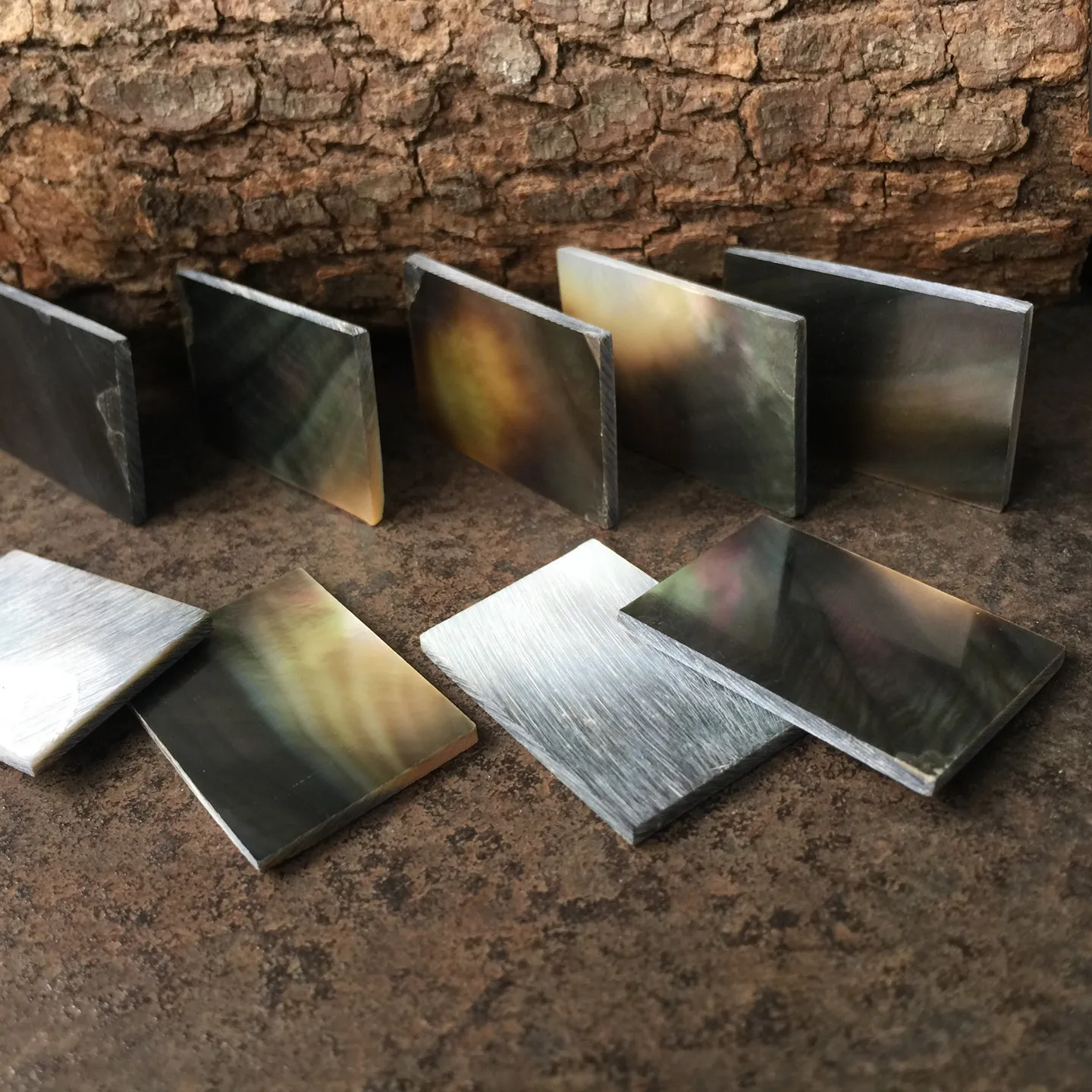 30x20mm Single Side Natural Black Mother-of-pearl Inlay Sheet Hand-carved and Embedded DIY Accessory Decorative Material