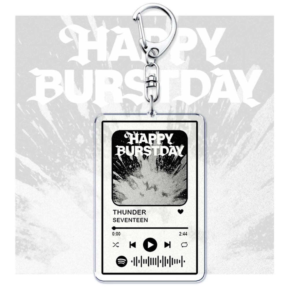 Hot Korean Kpop Band New Album Music Keychains for Women Accessories Bag HAPPY BURSTDAY Songs Code Keying Jewelry Fans Gifts