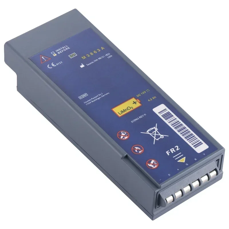 12V 4200mAh For PHILIPS Lithium Battery LiMnO2 Battery HeartStart FR2 M3860A M3840A M3841A M3861A FR2 Plus Replacement Battery