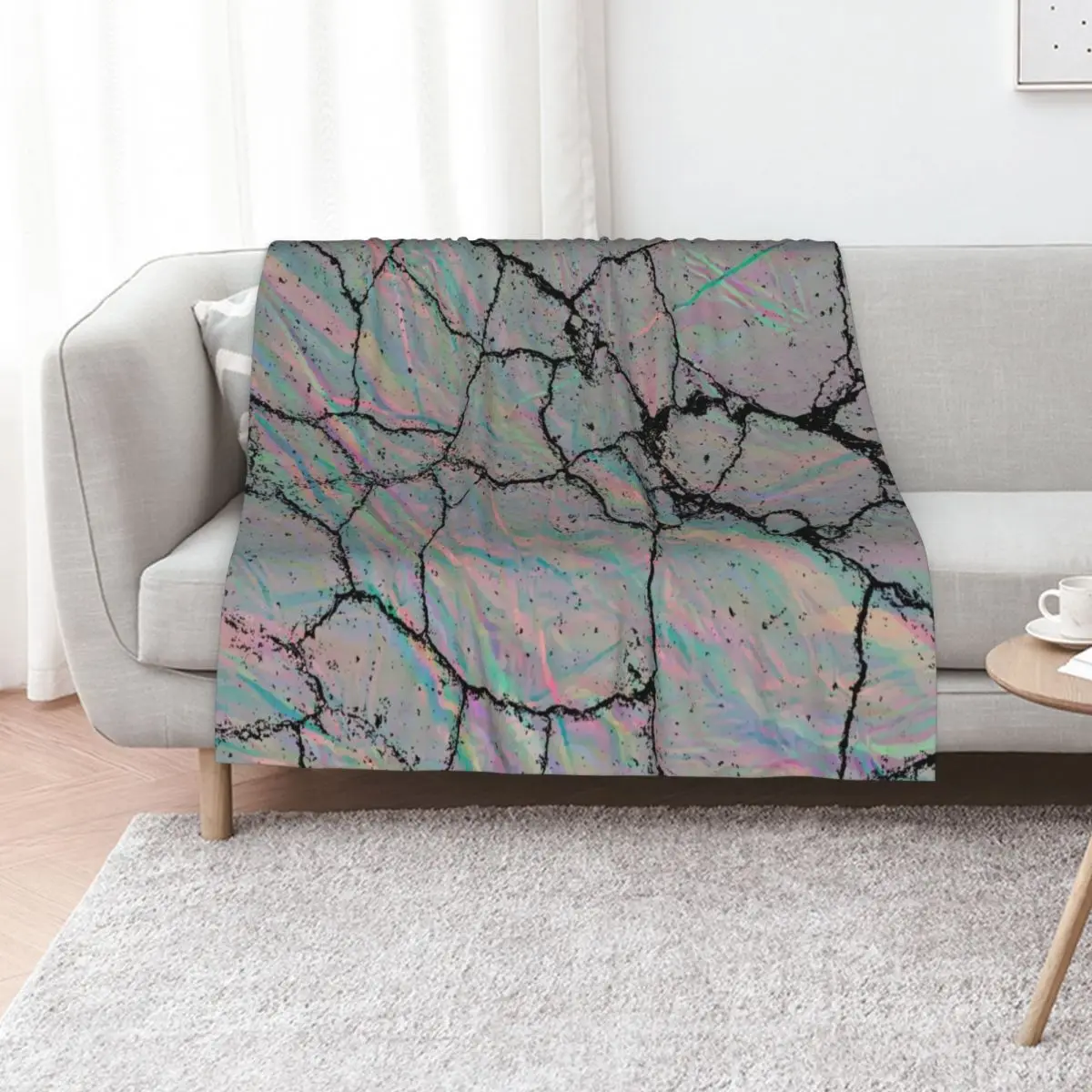 Abstract rocks Rainbow design Throw Blanket For Baby christmas gifts Flannel Fabric Plush heavy to sleep bed plaid Blankets