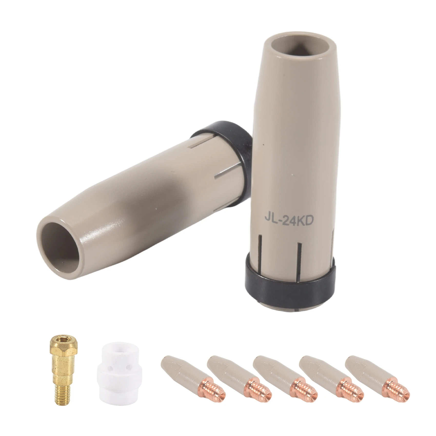 ●9Pcs 24KD Coating Protection Nozzle 0.8mm MIG Torch Gas Nozzle Tip Holder of 24KD MIGMAG Welding Torch