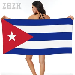 More Design Bath Towel Cuba Flag Emblem Quick dry Microfiber Absorbing Soft Water Breathable Beach Swimming Bathroom