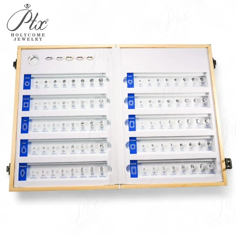 Comparison Ring Sizer Tester 5A CZ Moissanite Diamond Jewerly Dealer Tools Set Tools Size Shape Reference Top Quality Wholesale