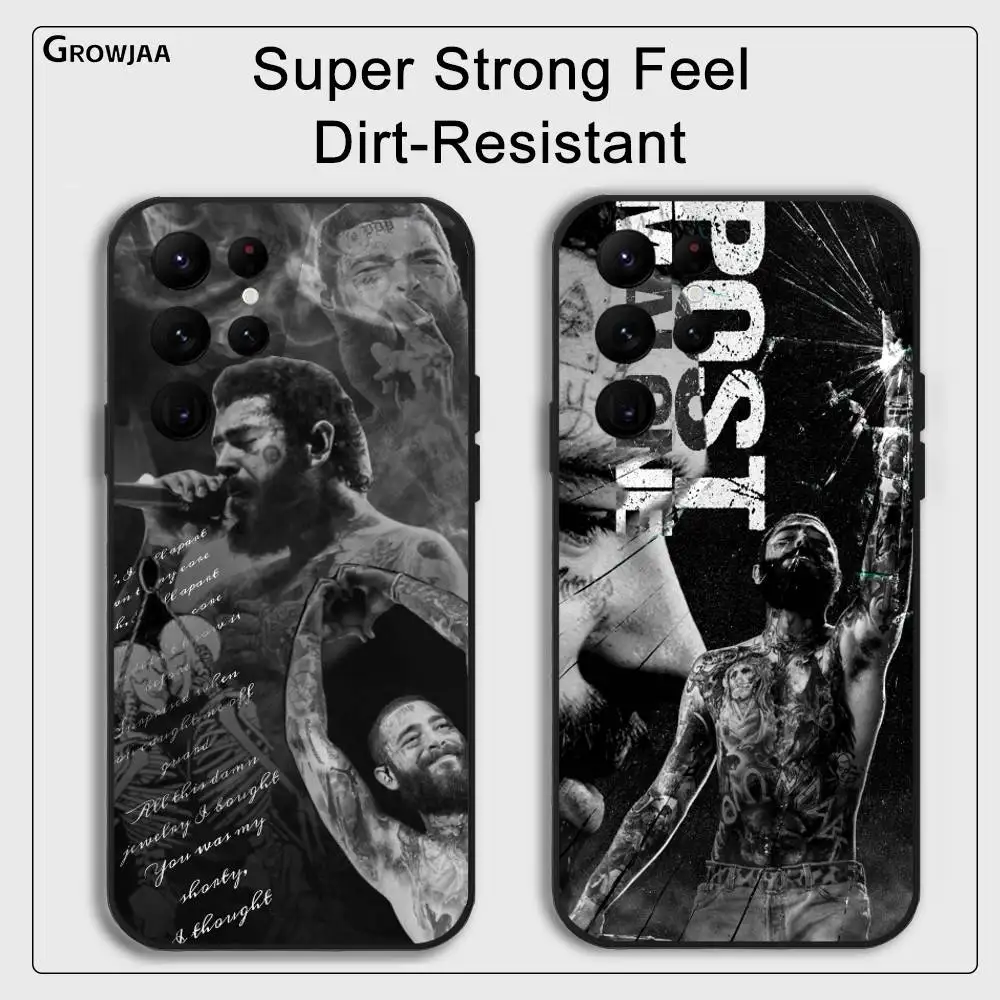 

P-Post M-Malone Singer Phone Case For Samsung Galaxy S24 Ultra S22 S23 Ultra S21 S20 5G Protective Silicone TPU Soft Funda