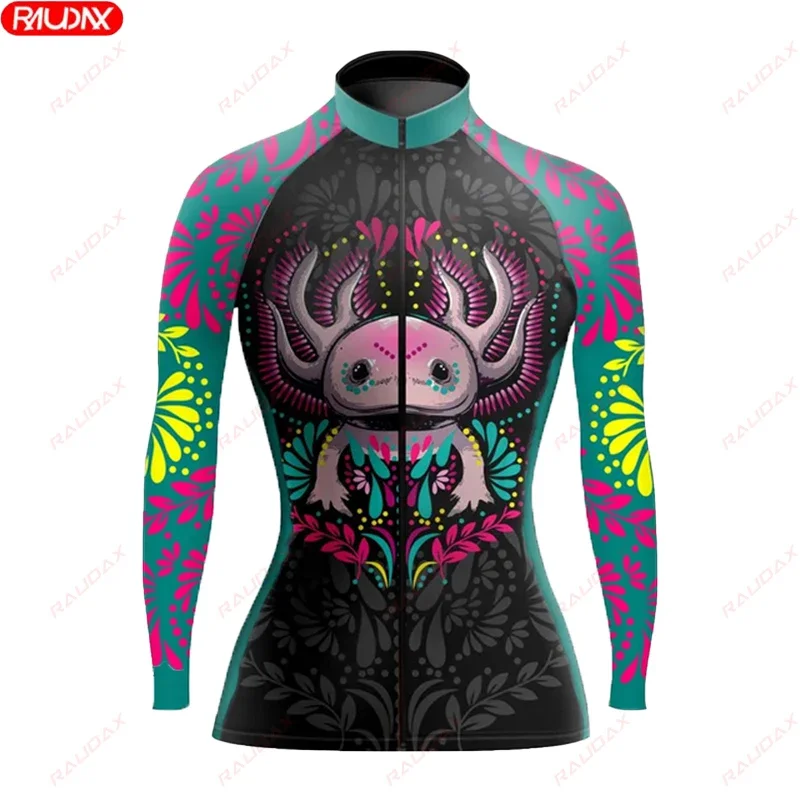 Autumn Women\'s Bicycle Long Sleeve Road Bicycle UV Protection Cycling Suit Spring Bicycle Competition Professional Team Jersey