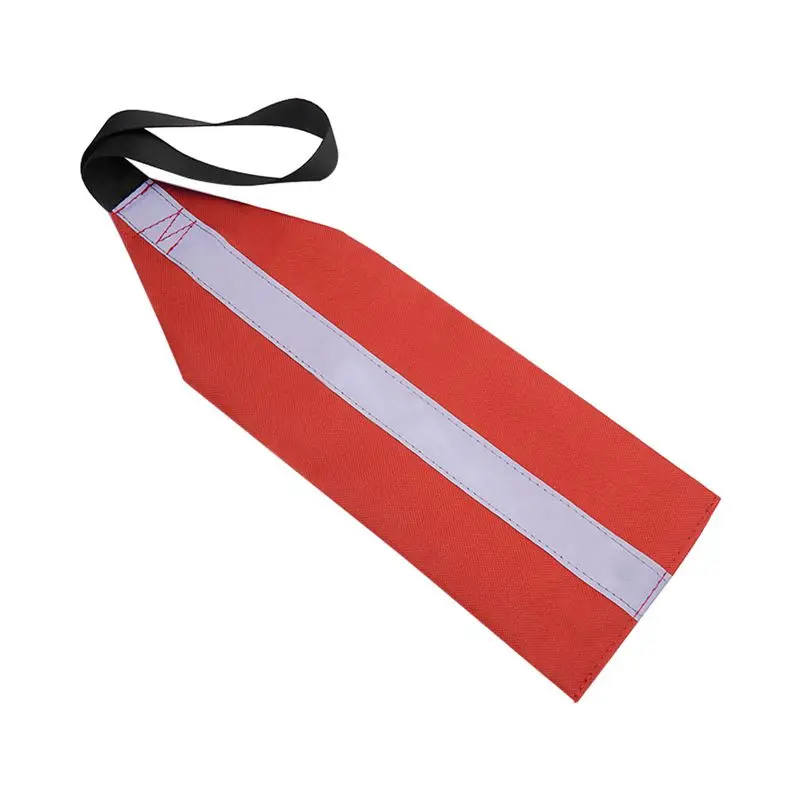 35x13cm Safety Travel Flag Kayak Canoe Red Warning Flag with Reflective Strip Towing Canoes Truck Safety Accessories