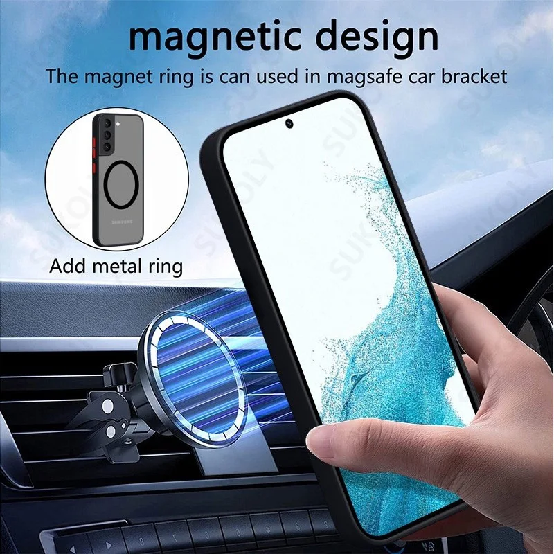 Realme 11Pro Case Matte Magnetic Phone Case for OPPO Realme 11 4G Case Wireless Charging Car Magnetic Realme 11Pro+ 5G TPU Cover