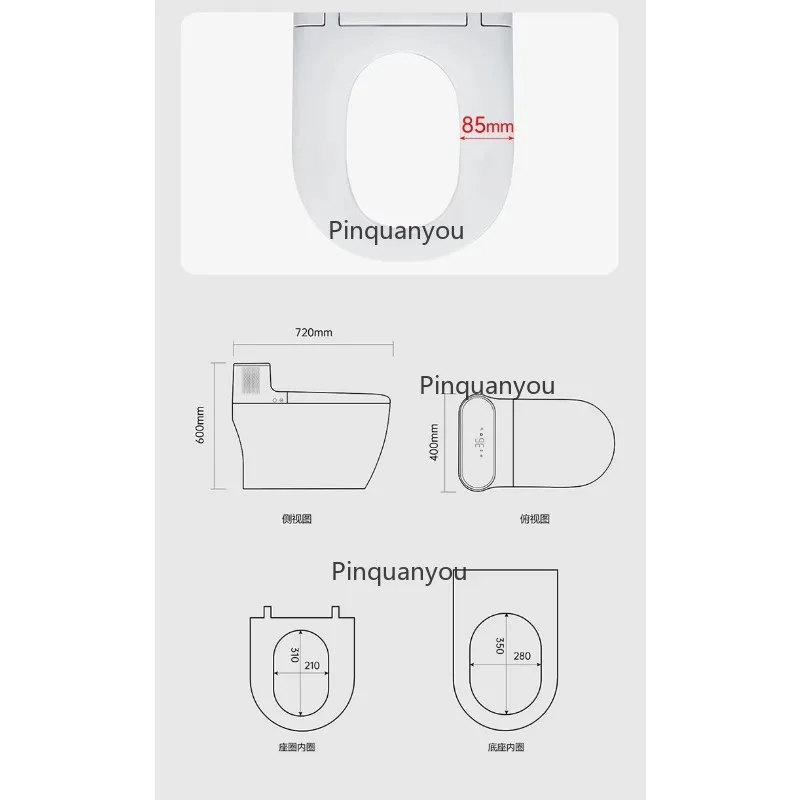 Elongated Ceramic Auto Toilet with Bidet Incense Deodorant Sanitary Ware - Heated Seat And Advanced Control Bat