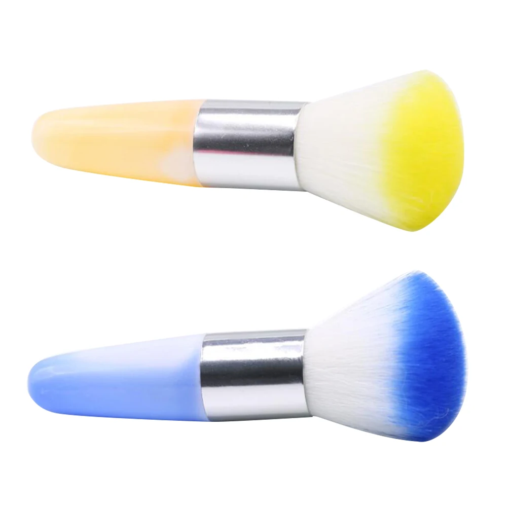 2 szt. Pędzelków do zdobienia paznokci, podwójnego zastosowania jako pędzel do pudru do makijażu, szczoteczka do czyszczenia paznokci do pilowania, wiercenia, zestawów do manicure
