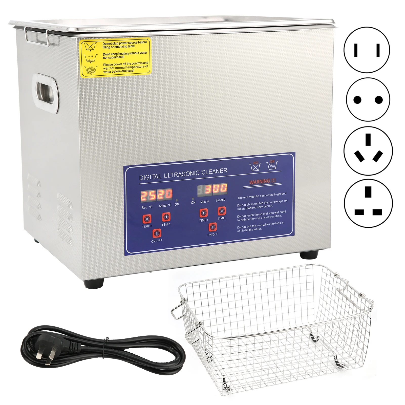 10L  Stainless Steel  with Timer Heater 10L Industrial Equipment PS‑40A Ultrasonic Washer