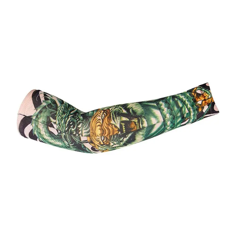 Arm Covers Flower Arm Tattoo Sleeve Arm Warmers Cycling Gloves Sun Protection Cover Long-sleeved Glove Flower Arm Pattern