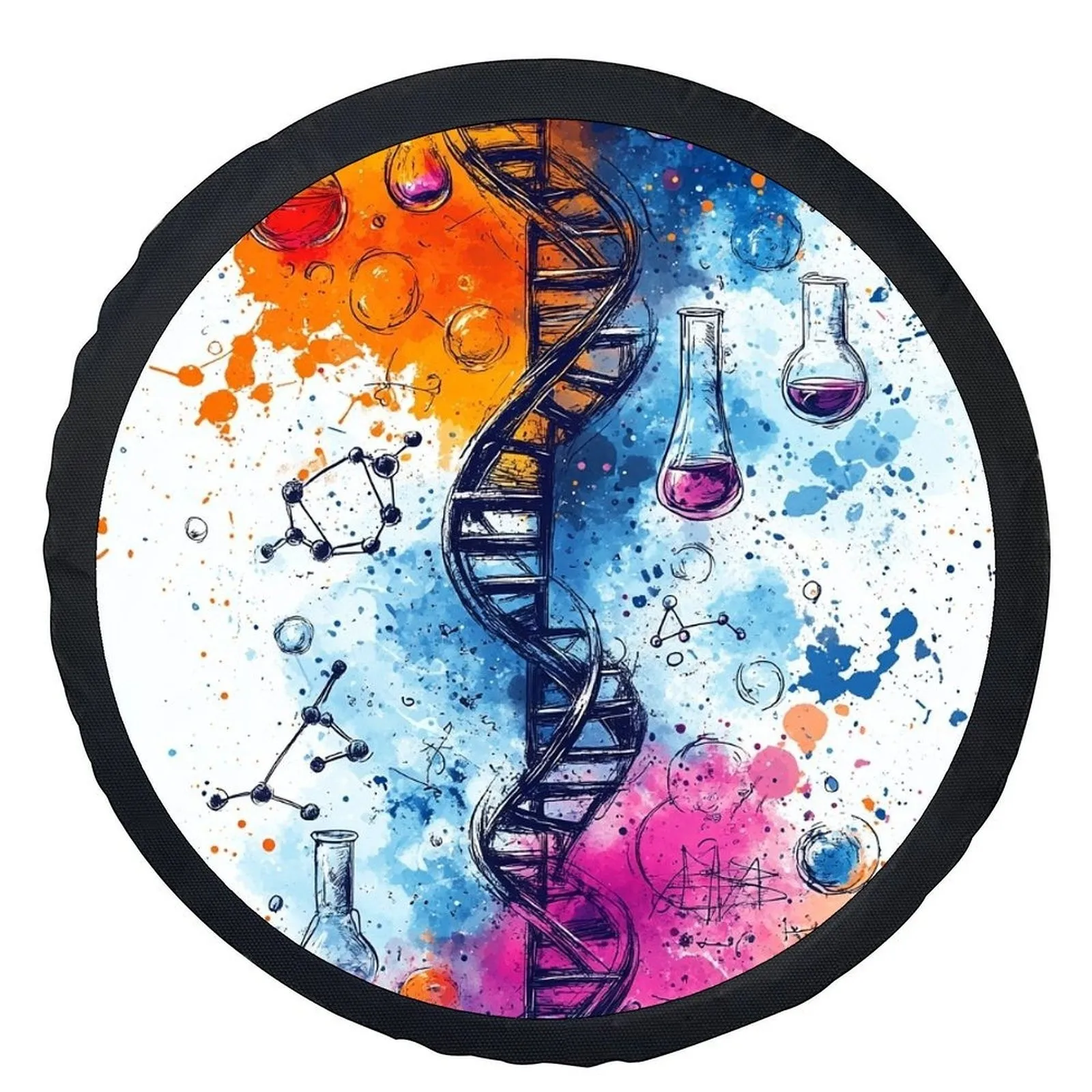 

DNA Lab Art Tire Cover Waterproof Polyester Wheel Cover Durable Universal Fit Auto Parts Vehicle Protection
