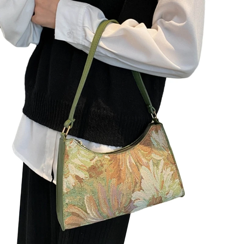 2023 Oil Painting Shoulder Bags Large Capacity Underarm Bag Tote Fashion Handbag