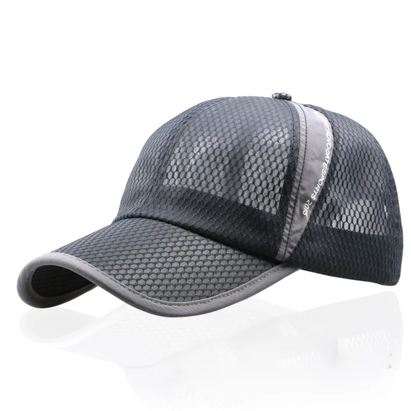 

Men Women Summer Letter Quick Drying Hollow Mesh Baseball Cap Men's Outdoor Sport Travel Thin Sunscreen Fishing Sun Hat B15