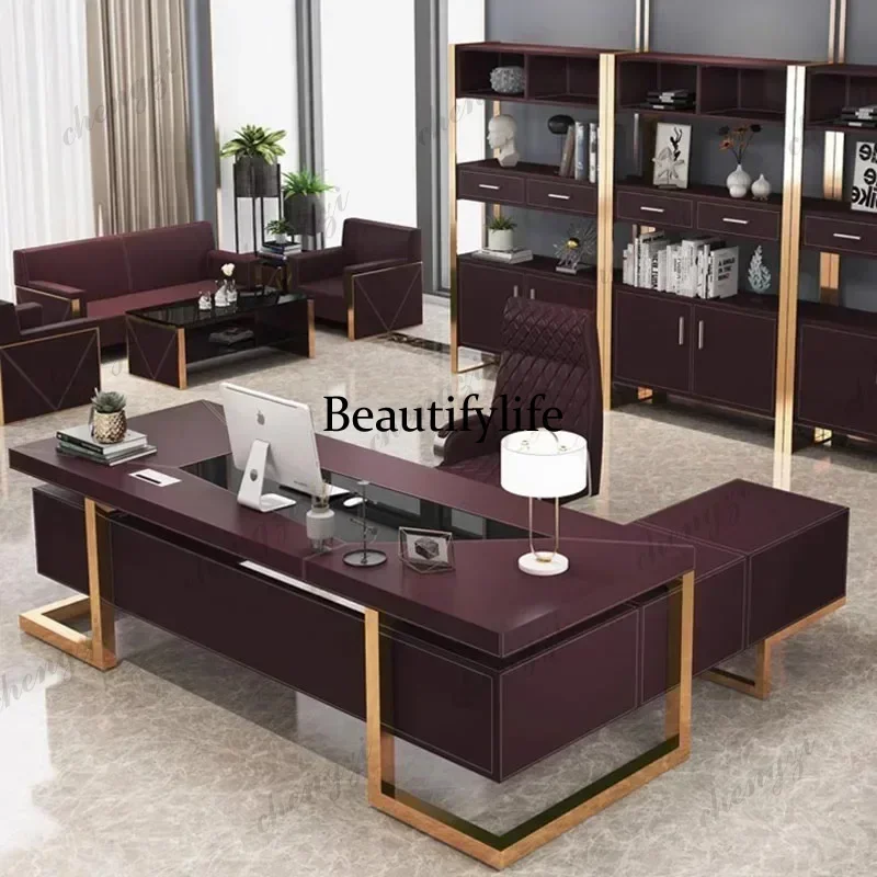 A74Funky Desk Work Writing Table Computer Office Desks Study Multifunction Home Furniture Tables Luxury Tavolino Trendy Furni