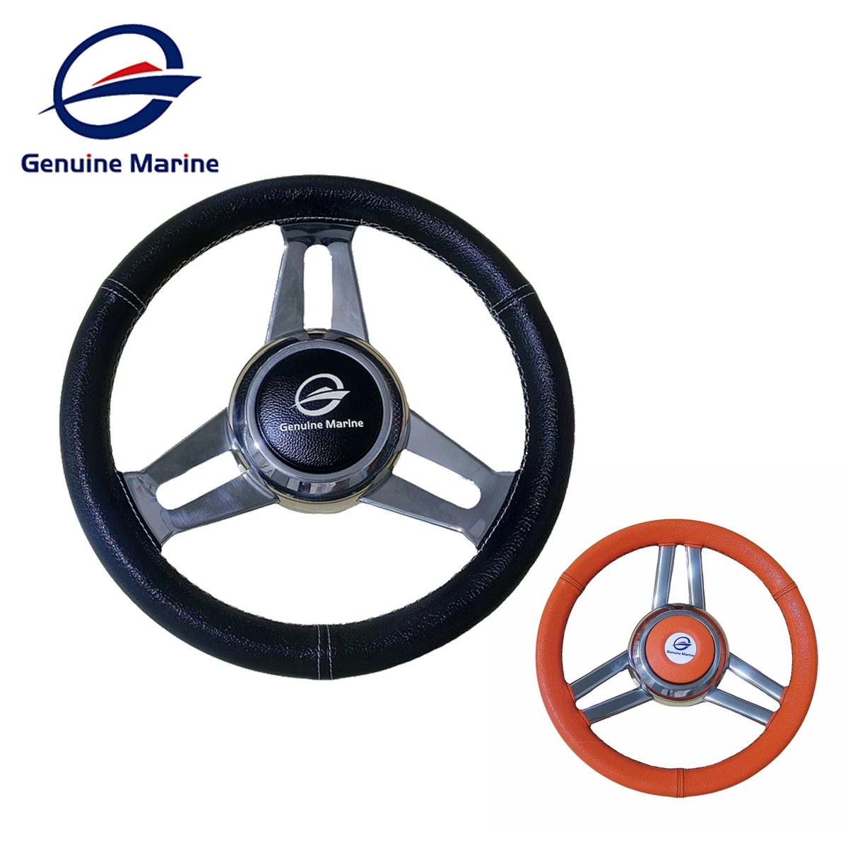 

Genuine Marine 3/4'' Tapered Shaft Marine Steering Wheel 11.8Inch/300mm Non-directional For Yacht Boat Accessories Black/Orange