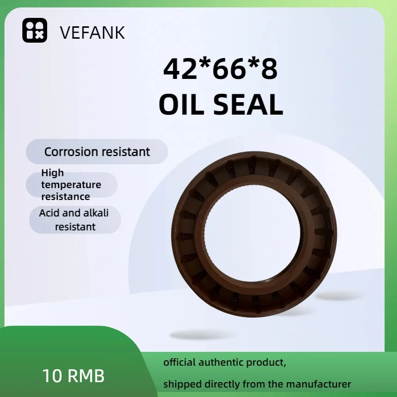 

42x66x8mm NBR Oil Seal High-Temperature-Resistant Shaft Seal with Spring Suitable for Automotive Engines, Transmissions