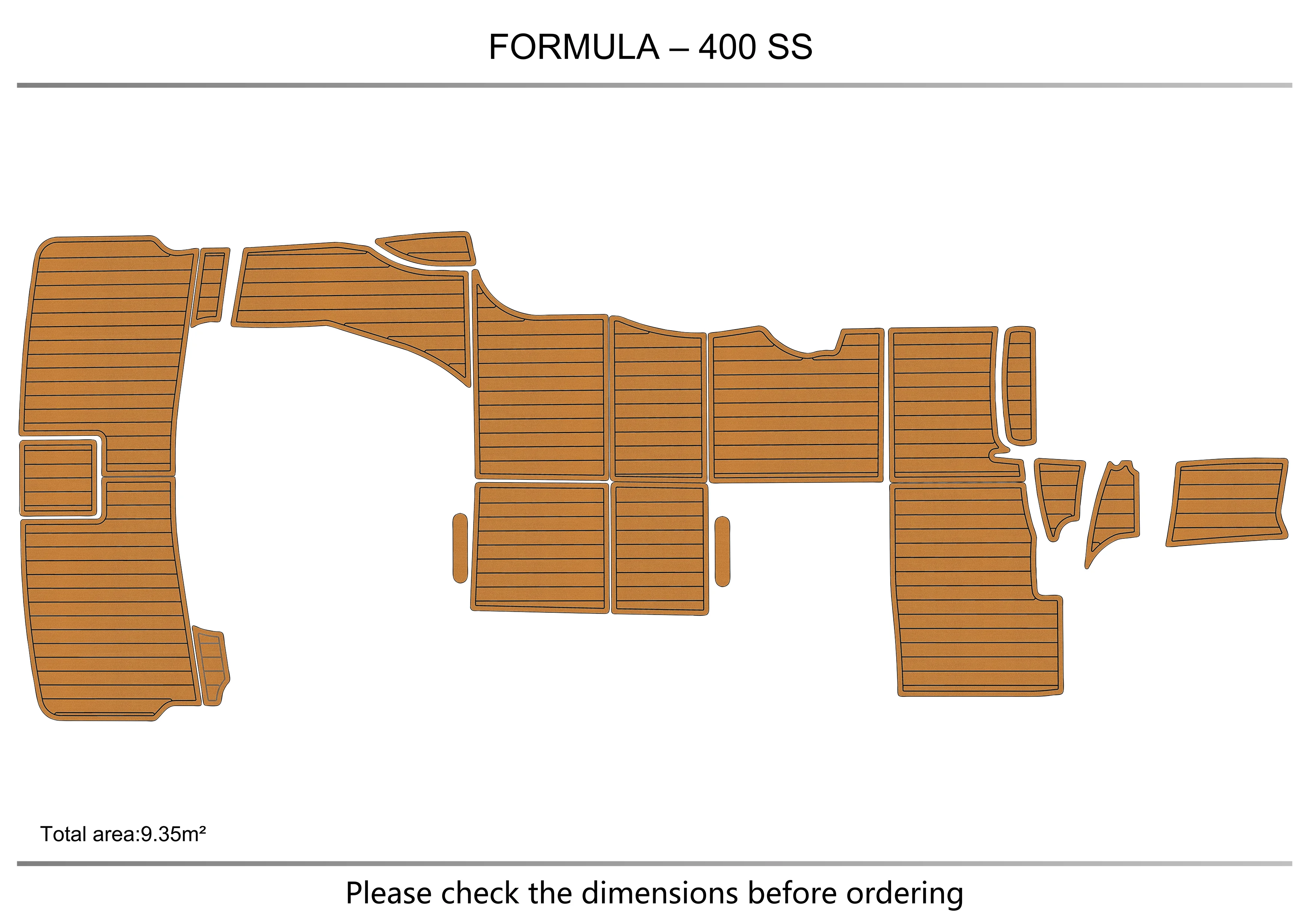 Eva foam Fuax teak seadek marine floor For FORMULA  400 SS Cockpit Swim platform 1/4