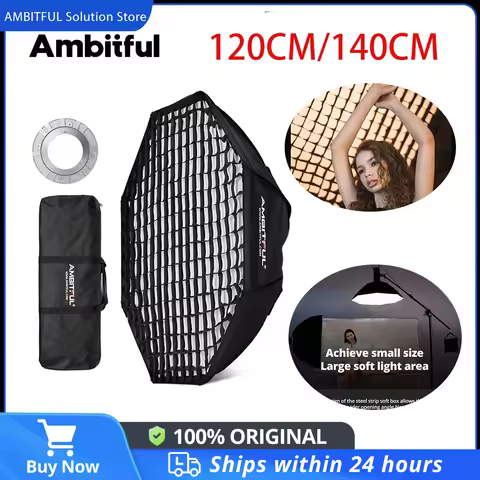 Large Softbox AMBITFUL 120cm 140cm Rectangular Octagonal Honeycomb Grid Softbox Reflector Softbox for Bowens Mount Studio Flash