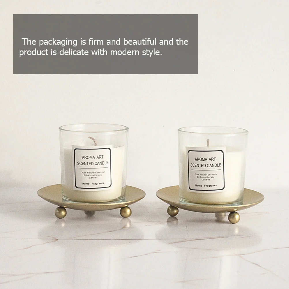 1 قطعة حامل شموع حديد ذهبي صينية لديكور حفلات الزفاف حامل تخزين الشاي الحديث مقاومة درجات الحرارة العالية قاعدة حبة مستديرة #1