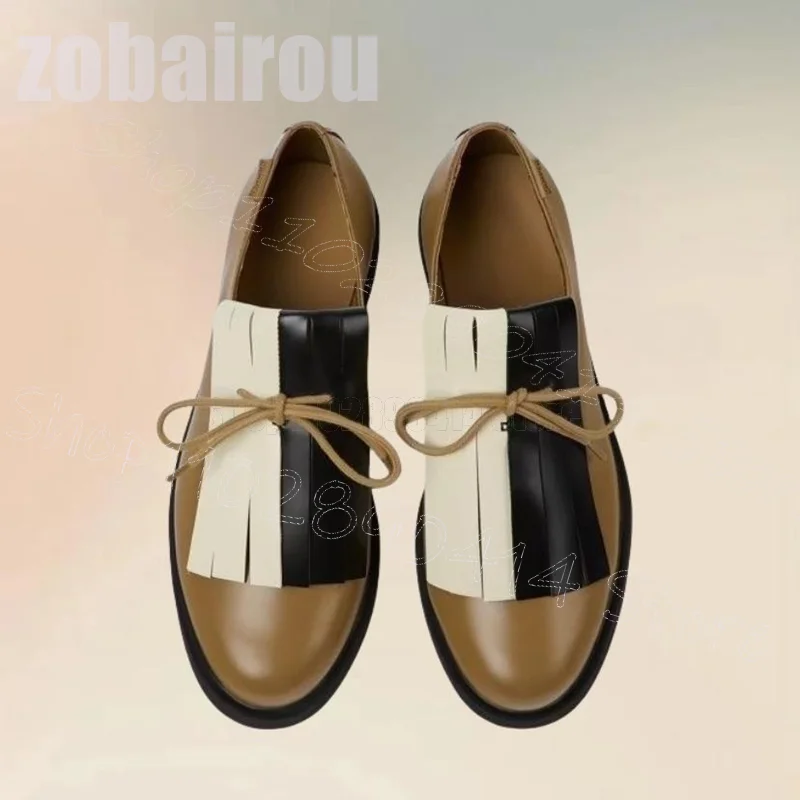 Kleurrijke Kwastjes Blauwe Strik Ronde Teen Loafers Mode Instappers Herenschoenen Luxe Handgemaakte Party Banket Date Heren Casual Schoenen