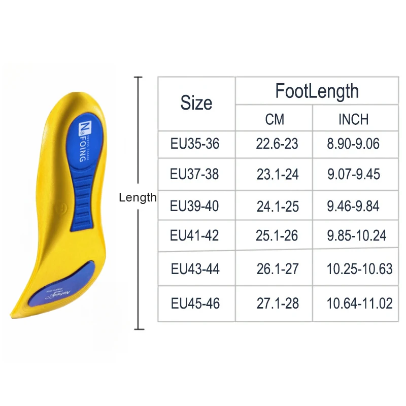 Sport Orthopedic Insoles สําหรับฟุตผู้ชายผู้หญิง EVA Breathable Shock Absorption รองเท้าพื้นรองเท้าสําหรับวิ่งบาสเกตบอล Sport Care Pads