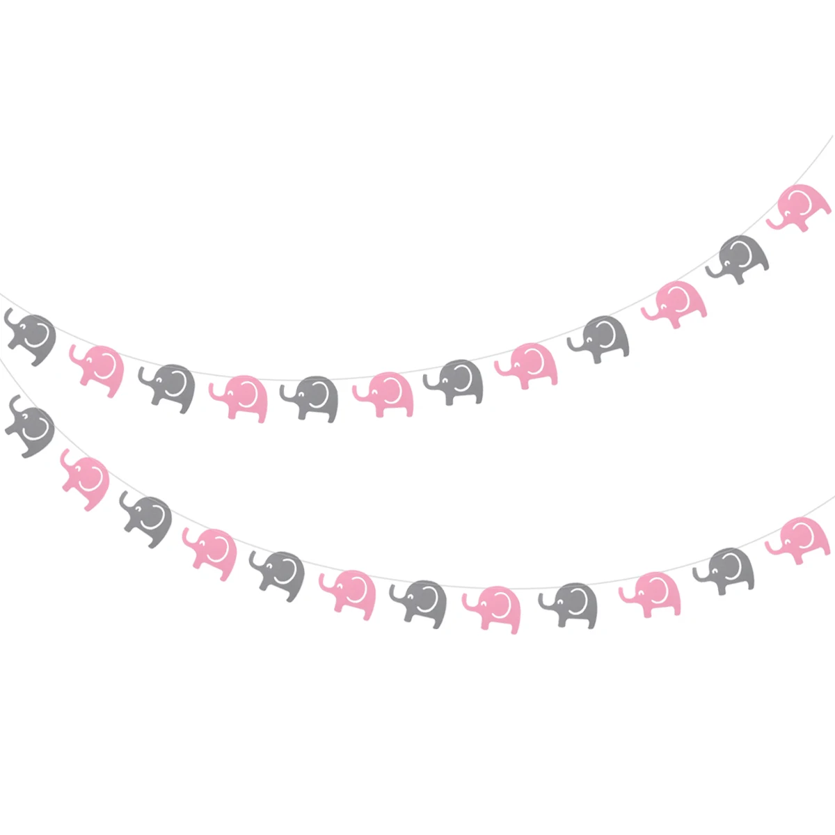 

2Pcs Elephant Pull Flowers Banner Hanging Decoration for Baby Birthday Party Room Wall Ornament Festive Elephants